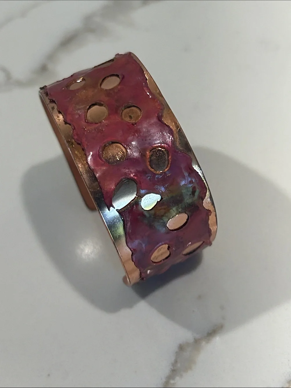 Artisan Handcrafted Copper Cutout Cuff Bracelet - Women Jewelry